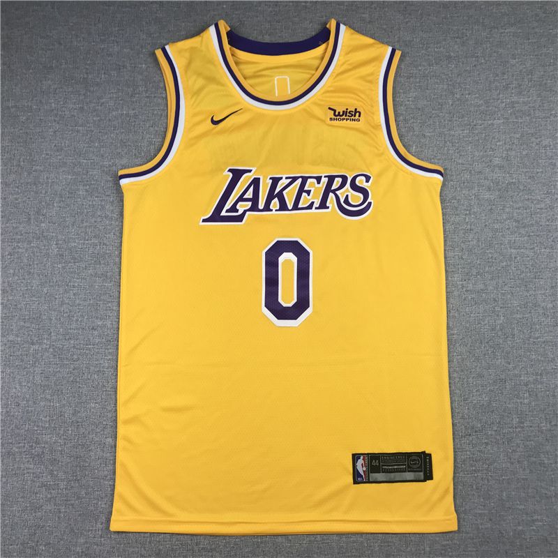 Men Los Angeles Lakers #0 Westbrook Yellow Game Nike 2021 NBA Jersey->boston red sox->MLB Jersey